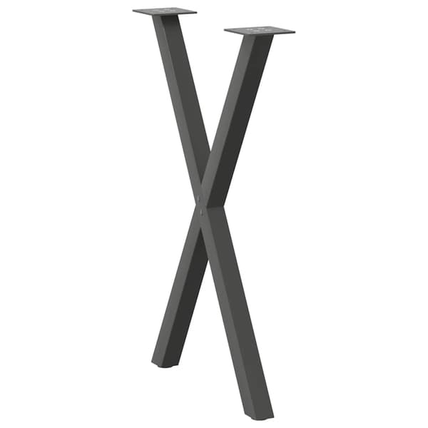 Matbordsben X-formade 2 st antracit 57x(72-73) cm stål