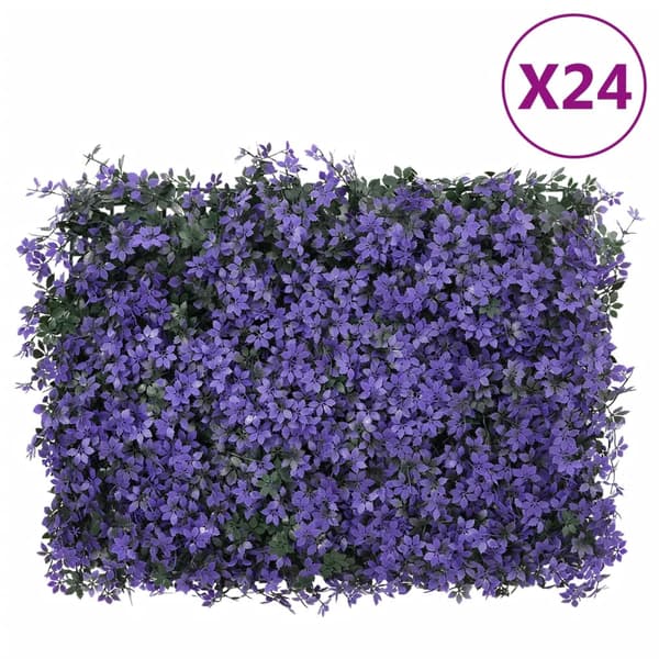 vidaXL Konstväxt växtvägg 24 st lila 40x60 cm