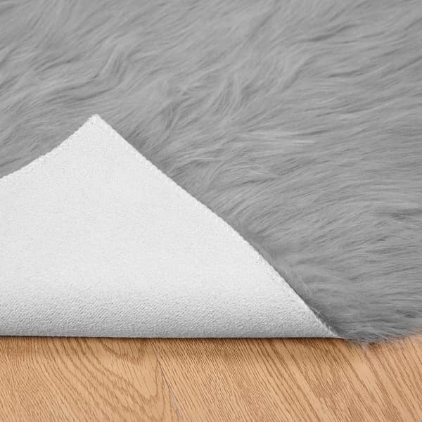 Fuskfäll matta TAFALLA Grå 160 x 230 cm Polyester