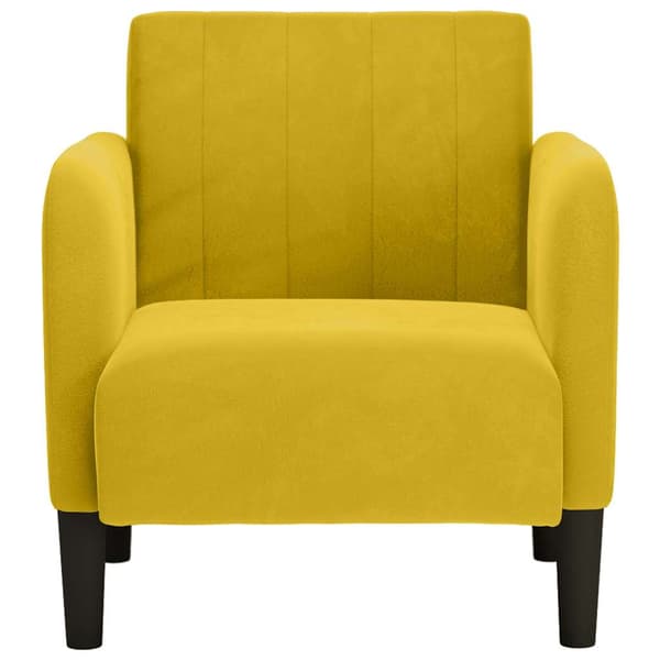 Soffstol med armstöd gul 54 cm sammet