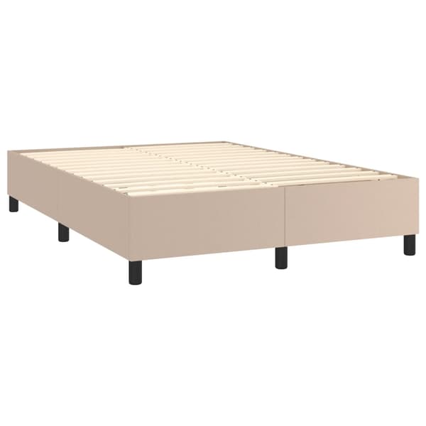 Boxspring-sängram cappuccino 140x200 cm konstläder