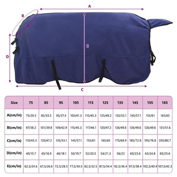 Hästdyna Mörkblå 155 cm Polyester Fleece