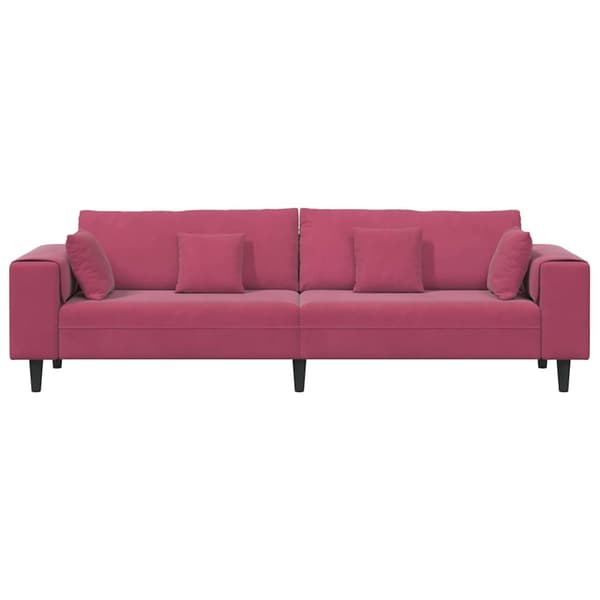Soffa Vinröd 250 x 77 x 76 cm Sammet