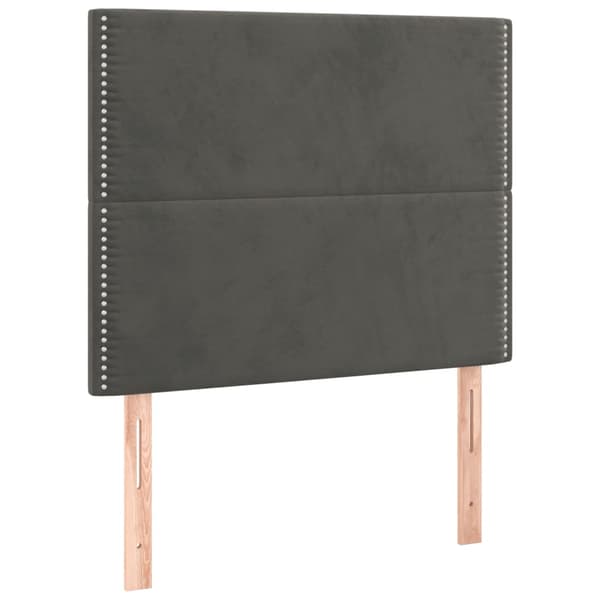 Ramsäng med madrass mörkgrå 100x200 cm sammet