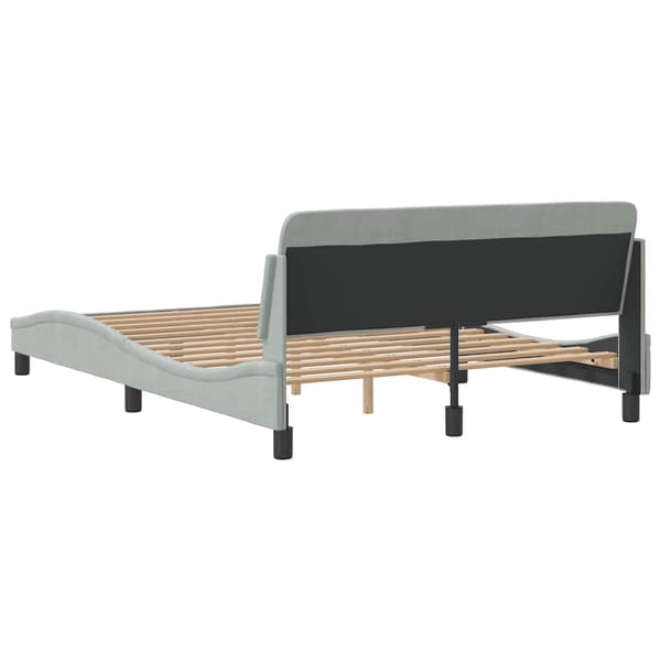 Bed Frame "Dover" Light Grey 120x200 cm Velvet