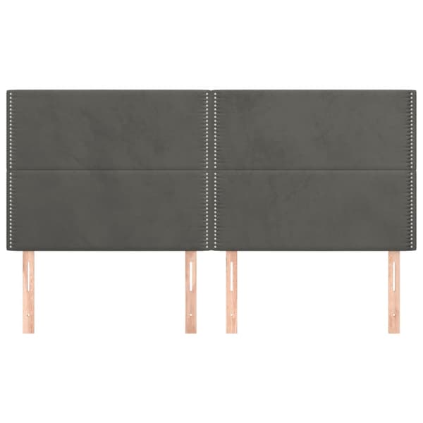 Sänggavel mörkgrå 160x5x118/128 cm sammet