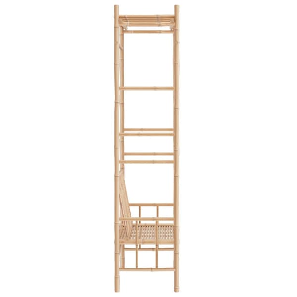 Trädgårdsbänk med pergola 116 cm bambu