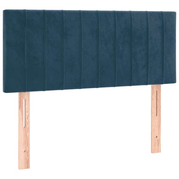 Ramsäng med madrass mörkblå 100x200 cm sammet