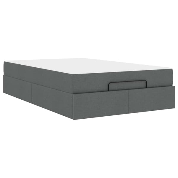 Sängram med madrass 2 pcs Dämpad Grå tyg