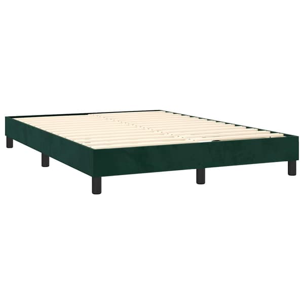 Ramsäng med madrass mörkgrön 140x190 cm sammet