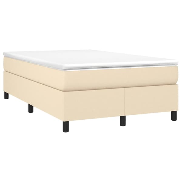 Boxspring-sängram gräddvit 120x200 cm tyg