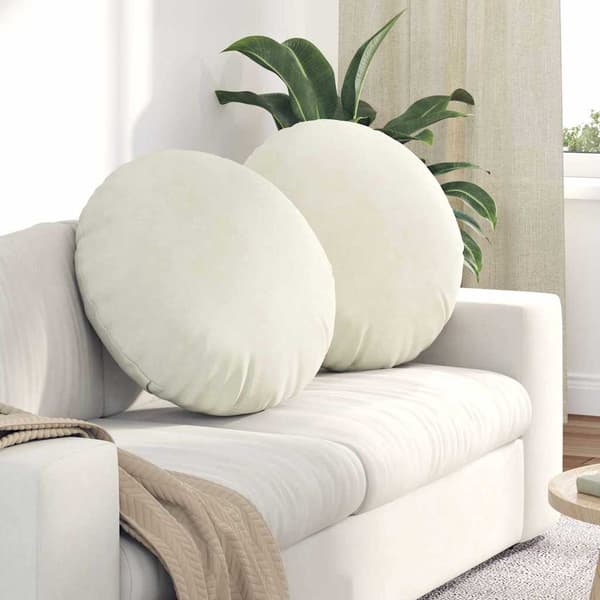 Sittkuddar 2 pcs Kräm Ø 80 x 29 cm Sammet