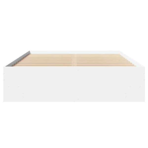 Sängram vit 120x190 cm konstruerat trä