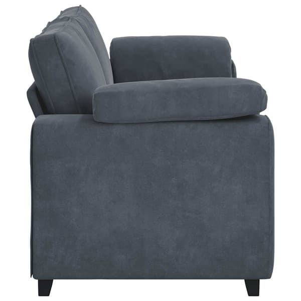 3-sitssoffa mörkgrå 220x77x82 cm sammet