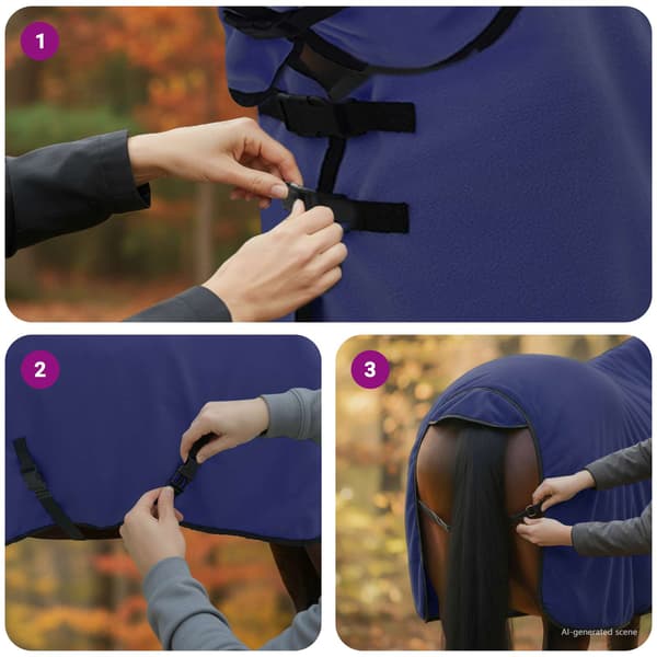 Hästdyna Mörkblå 85 cm Polyester Fleece