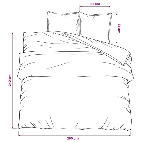 Bäddset svart 260x240 cm bomull