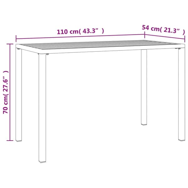 Trädgårdsbord antracit 110x54x70 cm stål