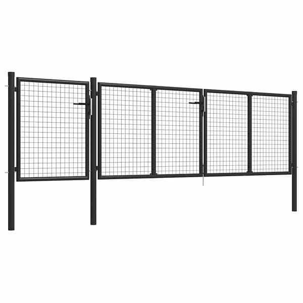 Trädgårdsgrind stål 400x100 cm antracit