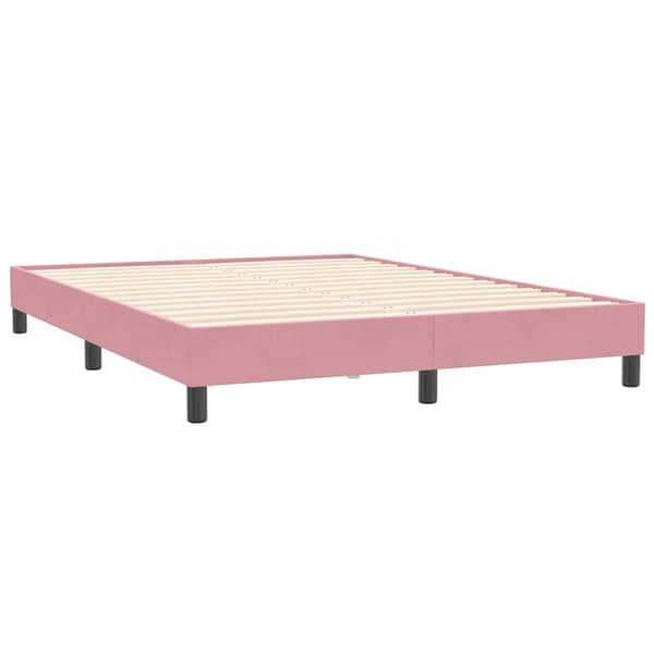 Sängram utan madrass rosa 160x210 cm sammet