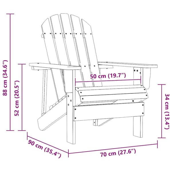 Adirondackstol massivt granträ grön