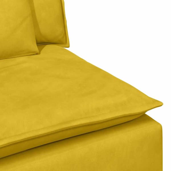 Modulär soffa armstödsändmodul med kuddar gul 100 cm