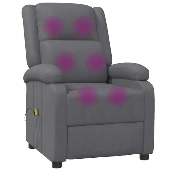 Massagefåtölj grå konstläder