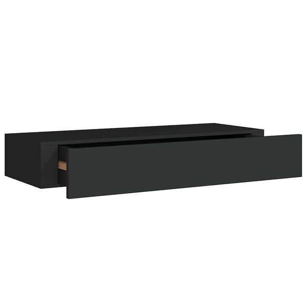 Väggmonterad låda svart 60x23,5x10 cm MDF
