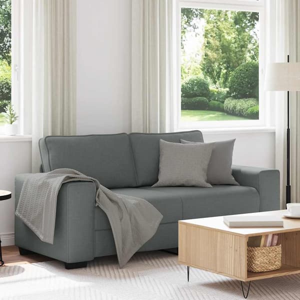 2-sitssoffa mörkgrå 180x77x82 cm tyg