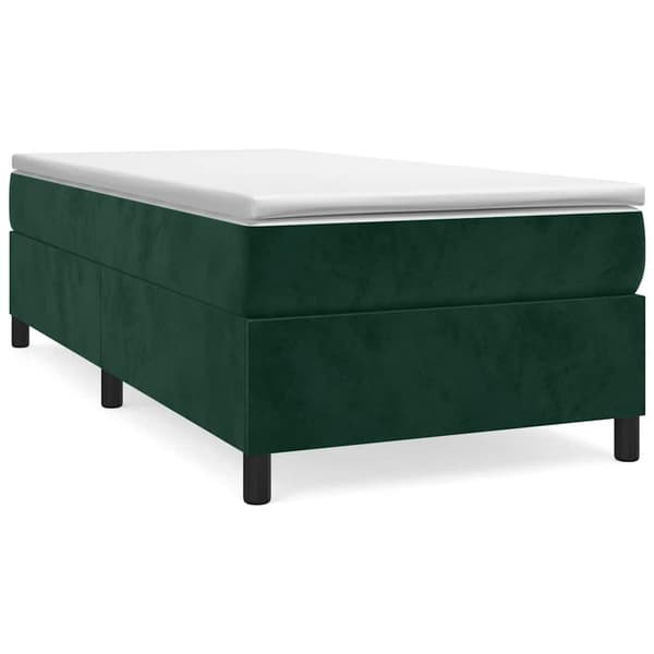Boxspring-sängram mörkgrön 80x200 cm sammet