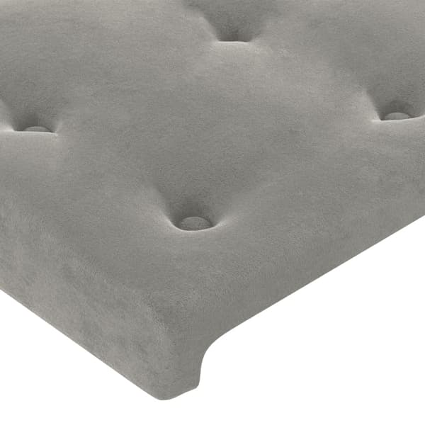 Sänggavel ljusgrå 80x5x118/128 cm sammet