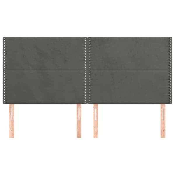 Sänggavel mörkgrå 200x5x118/128 cm sammet