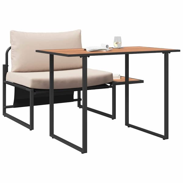 Utomhusstålstolar 2 pcs Taupe Stål
