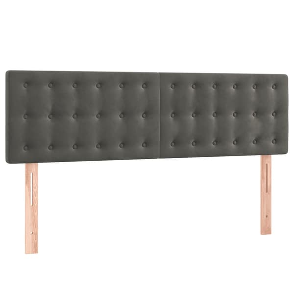 Ramsäng med madrass mörkgrå 140x190 cm sammet