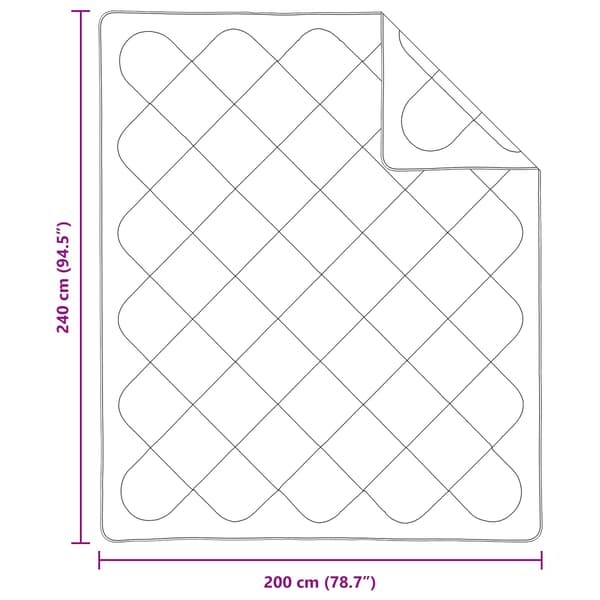 Vinter Täcke med kudde 3 pcs Vit Mikrofiber