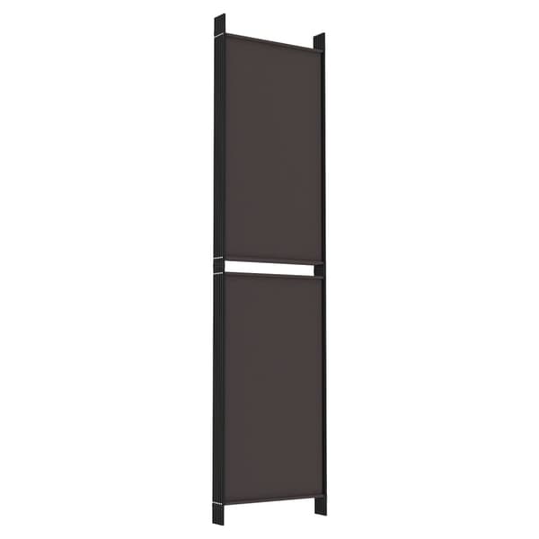 Rumsavdelare 5 paneler brun 250x200 cm tyg