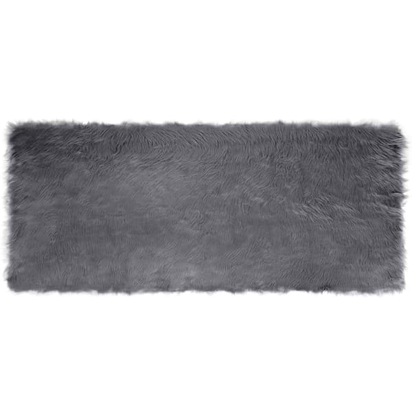 Fuskfäll matta TAFALLA Antracit 80 x 200 cm Polyester