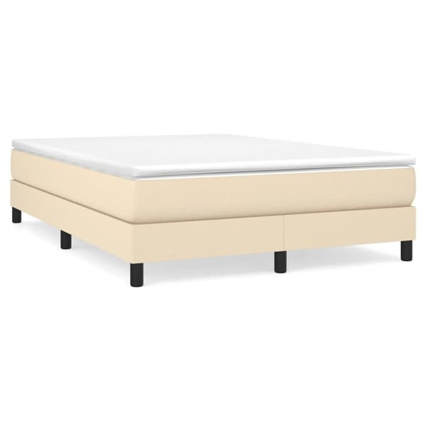 Boxspring-sängram gräddvit 140x190 cm tyg