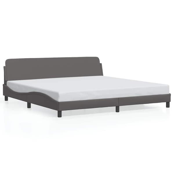 Bed Frame "Dover" Grey 200x200 cm Faux Leather