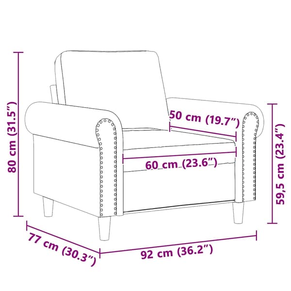 Fåtölj Brun 60 cm sammet