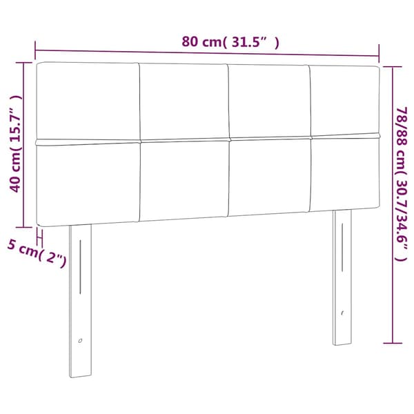 Sänggavel mörkblå 80x5x78/88 cm sammet