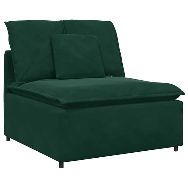 Modulär mittmodul för soffa med dynor mörkgrön 100 cm