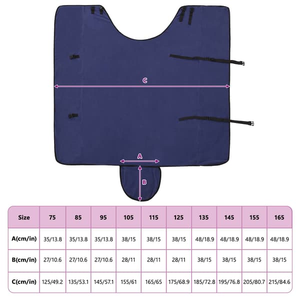 Hästdyna Mörkblå 155 cm Polyester Fleece