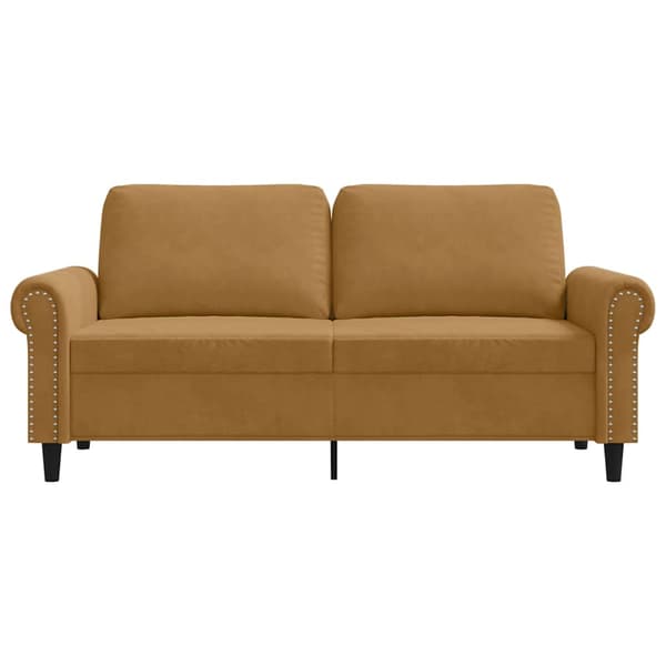 Soffa 2-sits brun 140 cm sammet