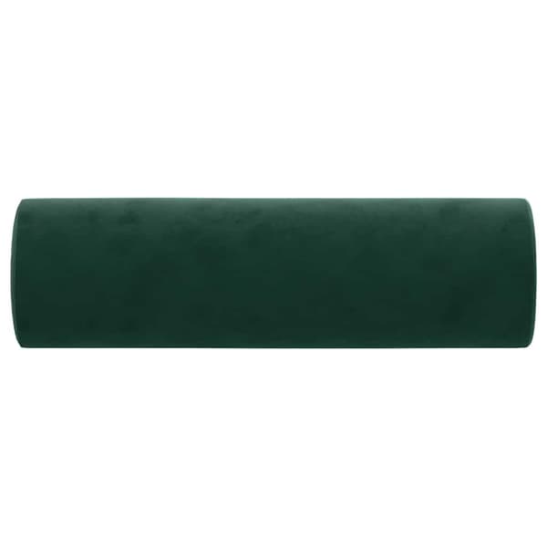 Prydnadskuddar 2 st mörkgrön Ø15x50 cm sammet