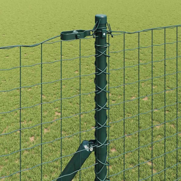Stängselstolpe 7 pcs Grön Stål