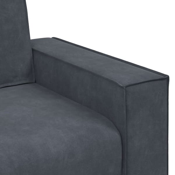 Soffa 2-sits mörkgrå 180x78x84 cm sammet