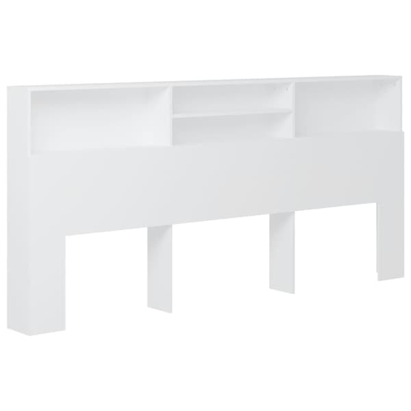 Sänggavel med förvaring vit 220x19x103,5 cm