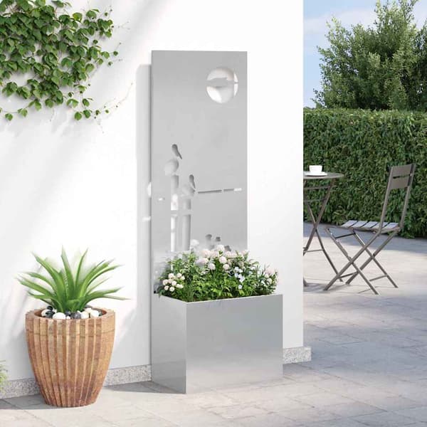 Trädgårds integritetsskärm Silver 50 x 150 cm Rostfritt stål