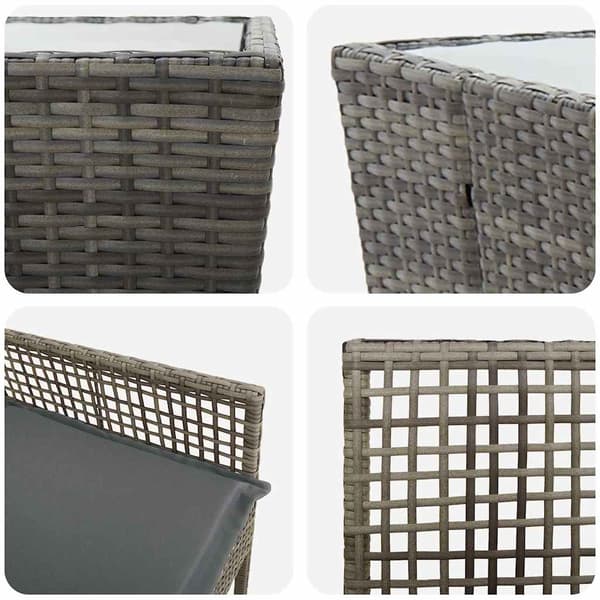 Trädgårds Bistro Set 3 pcs Grå konstrotting
