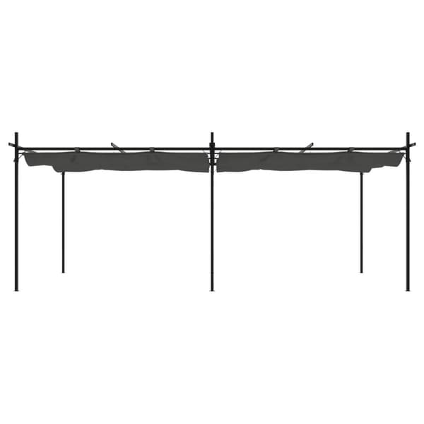 Pergola med infällbart tak antracit 589x292x230 cm
